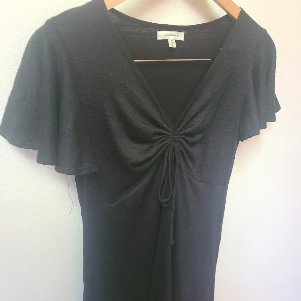 Max Studio Cinched Front Flutter Sleeve Midi Dres… - image 8